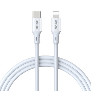 Obrazek BWOO kabel USB-C - Lightning 2m 27W ABS + TPE biały