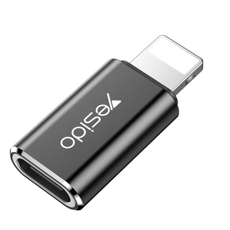 Obrazek Yesido Adapter OTG GS03 Lightning Male - Type-C Female, BLACK / CZARNY
