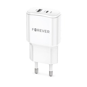 Obrazek Forever ładowarka sieciowa PD QC TC-01-20AC 1x USB-C 1x USB 20W biała