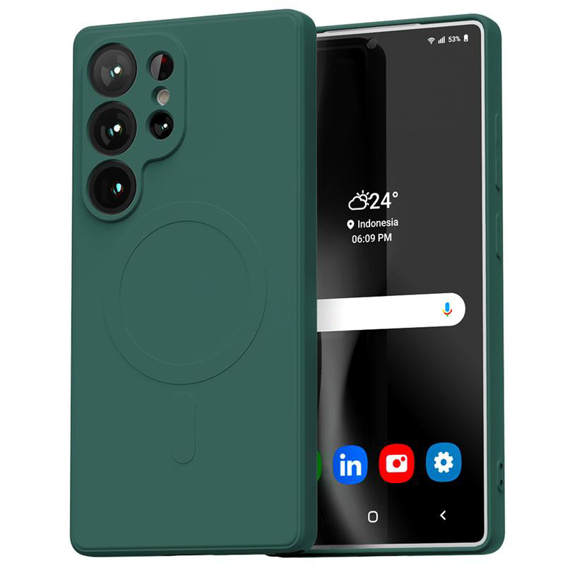 Obrazek Mercury Semi-Silicon Magsafe Samsung S25 Ultra , GREEN / ZIELONY