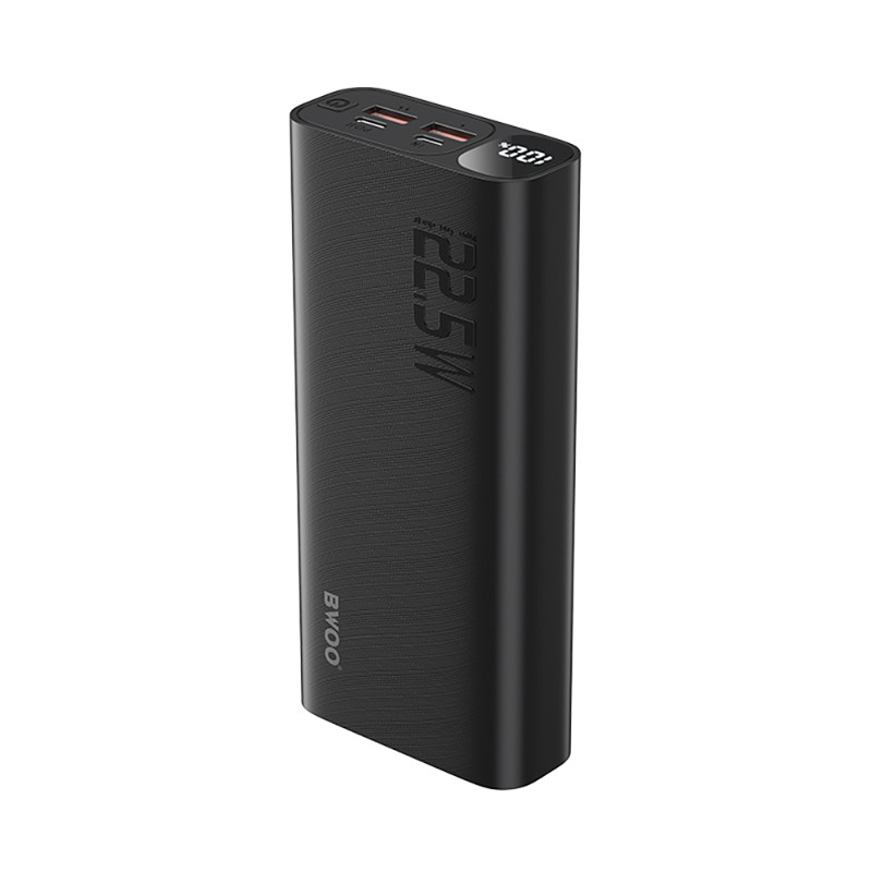 Obrazek BWOO Power bank 22,5W, 20000 mAh z wyświetlaczem LCD, czarny