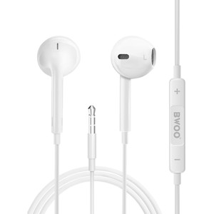 Obrazek BWOO słuchawki BO-HF05 Wired Earphone 3.5mm stereo białe