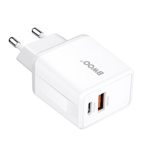 Obrazek BWOO ładowarka sieciowa CDA182 QC 38W USB USB-C biały