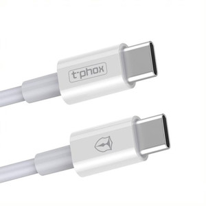 Obrazek KABEL T-PHOX GLARY LITE SERIES 3A 1M USB-C/USB-C WHITE