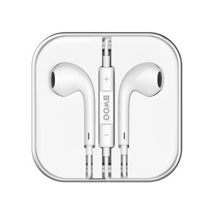 Obrazek BWOO słuchawki BO-HF05 Wired Earphone 3.5mm stereo białe