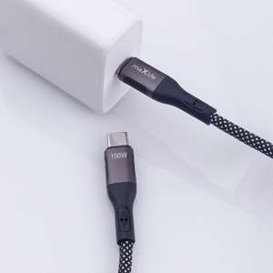 Obrazek Maxlife kabel magnetyczny USB-C/USB-C 1m 100W MXUC-11 czarny nylon