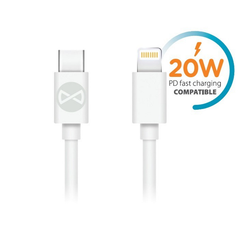 Obrazek Forever kabel USB-C - Lightning 1,0 m 20W biały