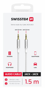 Obrazek KABEL SWISSTEN AUDIO JACK/JACK 3,5mm 1,5m biały