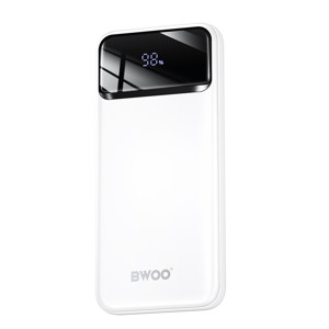 Obrazek BWOO Ultra cienki power bank 22,5W, 10000 mAh, biały