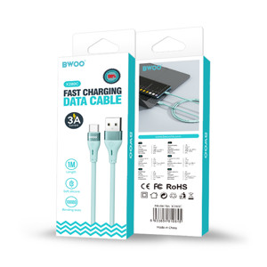 Obrazek BWOO kabel USB - USB-C 1m 3A Minimalist Silicone niebieski X280C