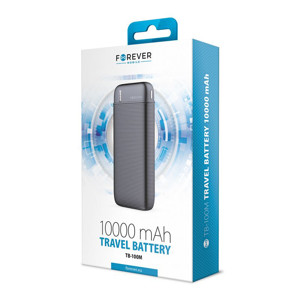 Obrazek Powerbank Forever 10 000 mAh TB-100M, BLACK / CZARNY