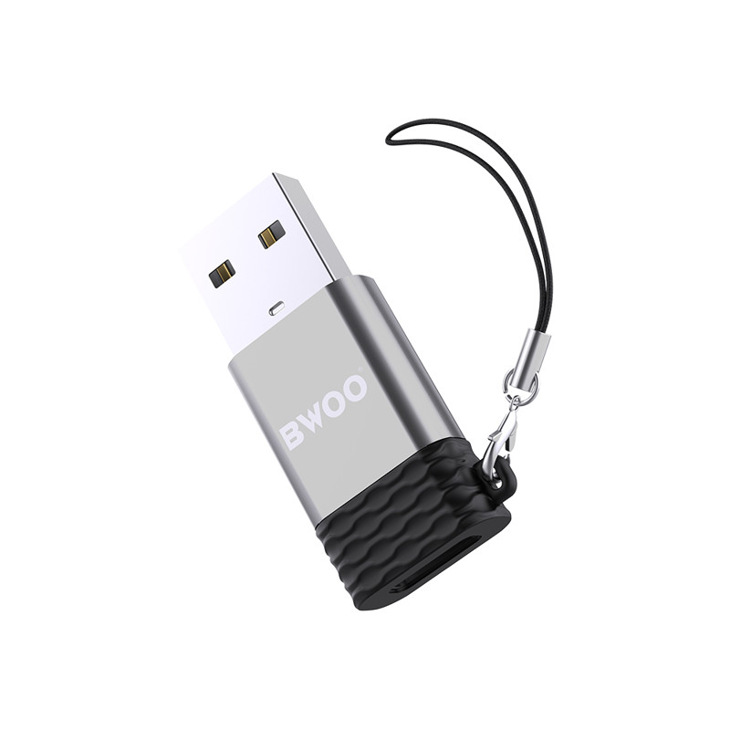 Obrazek BWOO adapter USB-C - USB szary OTG BZ-38