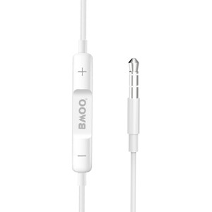 Obrazek BWOO słuchawki BO-HF05 Wired Earphone 3.5mm stereo białe