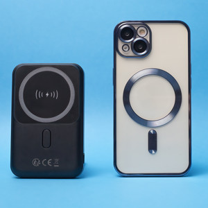 Obrazek Forever power bank bezprzewodowy MATB-100 PD QC 22.5W 10000 mAh czarny ma