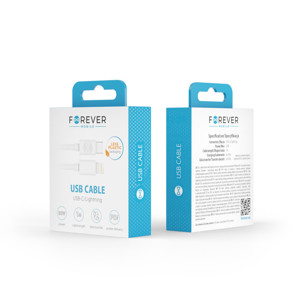 Obrazek Forever kabel USB-C - Lightning 1,0 m 20W biały
