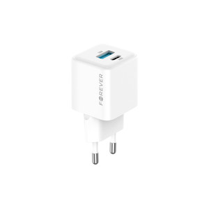 Obrazek Forever ładowarka sieciowa GaN PD QC TC-08-30AC 1x USB-C 1x USB 30W biała
