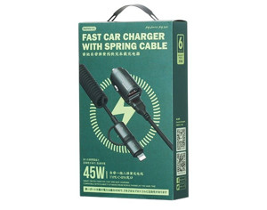 Obrazek Ładowarka Samochodowa REMAX RUICHY SERIES 45W RCC356 + KABEL LIGHTING/USB-C BLACK