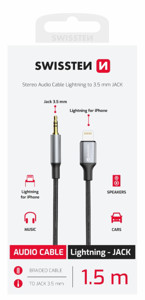 Obrazek KABEL SWISSTEN AUDIO LIGHTNING/JACK 3,5mm 1,5m czarny