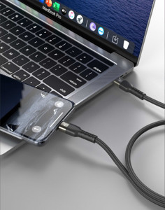 Obrazek KABEL SWISSTEN USB-C 240W 8K/60Hz 40Gb/s 1,5m czarny TB3, TB4