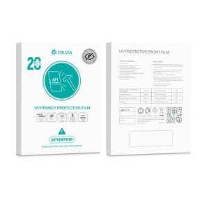 Obrazek DEVIA ZESTAW FOLII UV 0,19mm 6H 20szt MATOWA PRYWATYZUJĄCA TELEFON
