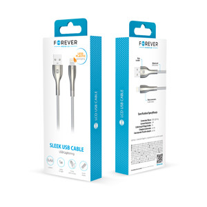 Obrazek Forever kabel Sleek USB - Lightning 1,0 m 2,4A biały