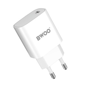 Obrazek BWOO ładowarka sieciowa PD CDA159 USB-C + kabel USB-C - Lightning 20W biał