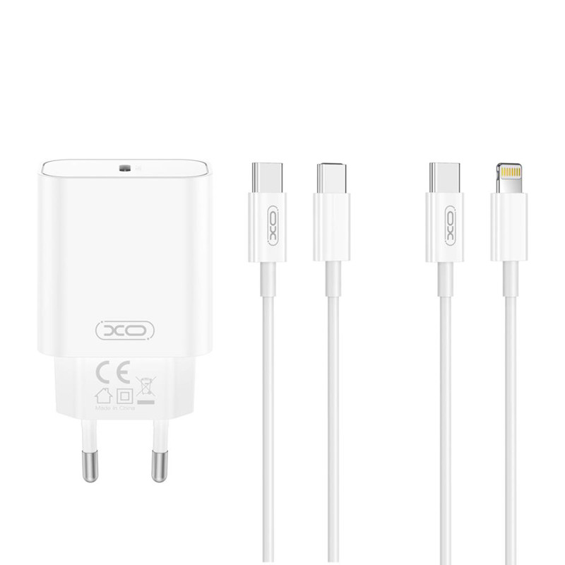 Obrazek XO ładowarka sieciowa CE32 PD 20W 1x USB-C BIAŁA + KABEL USB-C