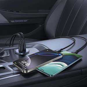 Obrazek Ładowarka samochodowa BASEUS GOTRIP 30W USB-C/USB-A BLACK