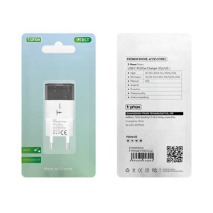 Obrazek Ładowarka sieciowa T-PHOX X-POWER T-PP10 20W USB-C BLACK