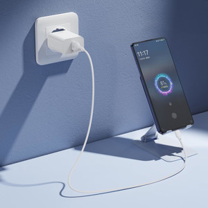 Obrazek XO ładowarka sieciowa CE33 QC 18W 1x USB BIAŁA + KABEL USB-C