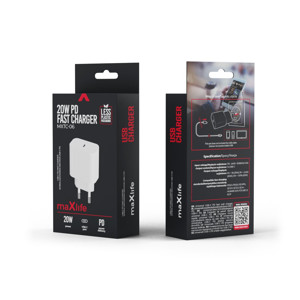 Obrazek Maxlife ładowarka sieciowa PD QC MXTC-06 USB-C 20W Biały
