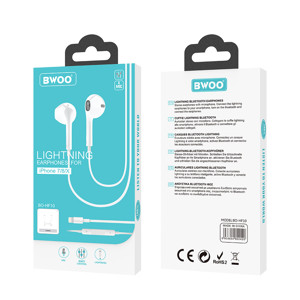 Obrazek BWOO słuchawki BO-HF10 Wired Earphone lightning stereo białe