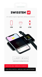 Obrazek Ładowarka BEZPRZEWODOWA SWISSTEN 2w1 BLACK