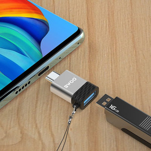 Obrazek BWOO adapter USB - USB-C szary OTG BZ-35