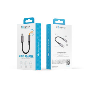 Obrazek Forever adapter audio AJC-01 jack 3,5 mm - USB-C czarny