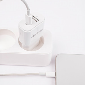 Obrazek Forever ładowarka sieciowa PD QC TC-01-20AC 1x USB-C 1x USB 20W biała