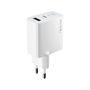 Obrazek Forever ładowarka sieciowa PD QC TC-06-20AC 1x USB-C 1x USB 20W biała
